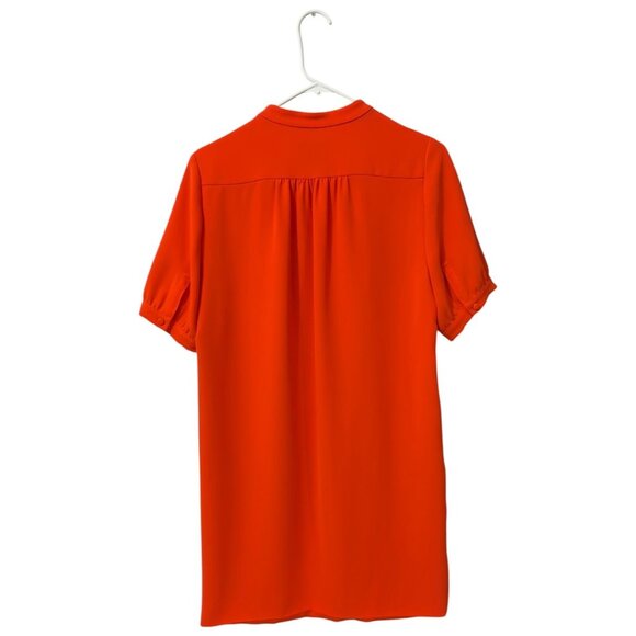 J.Crew Women's Orange Shift Dress Short Sleeve Front Keyhole Neck Size 4 - Picture 4 of 8